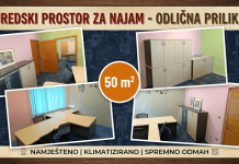 Iznajmljuje se namješten uredski prostor u strogom centru Čazme