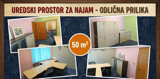 Iznajmljuje se namješten uredski prostor u strogom centru Čazme