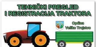 Idućeg tjedna u Velikom Trojstvu provodit će se tehnički pregledi traktora